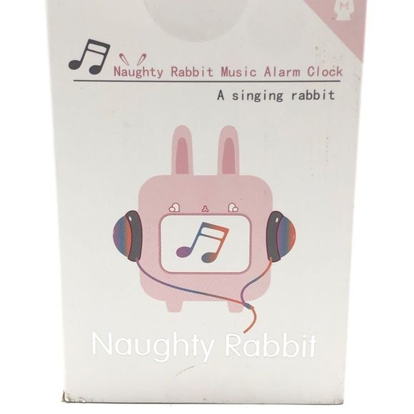 Pink Light Up Smart Rabbit Ears LED  Music Alarm Clock,Multi-Functional For Kids - Picture 5 of 16